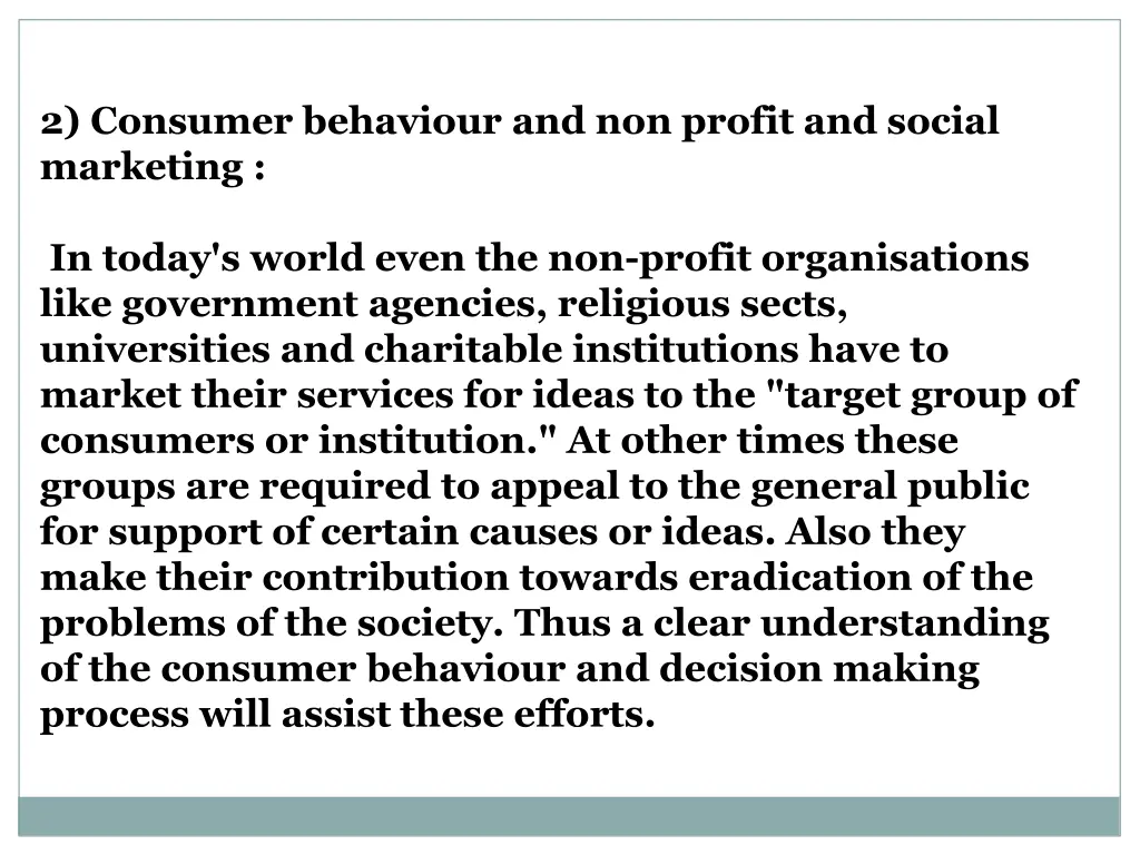 2 consumer behaviour and non profit and social