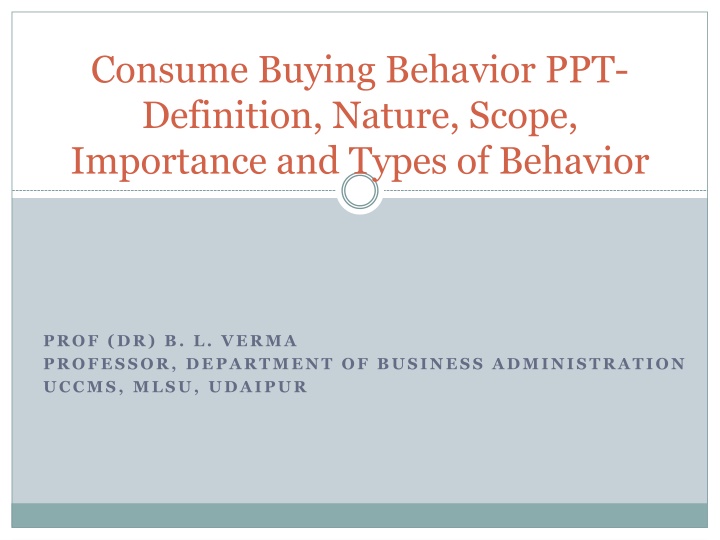 consume buying behavior ppt definition nature