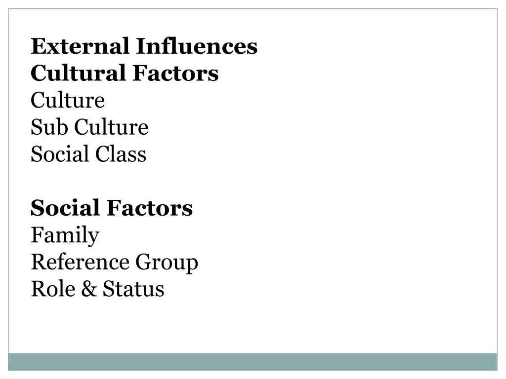 external influences cultural factors culture