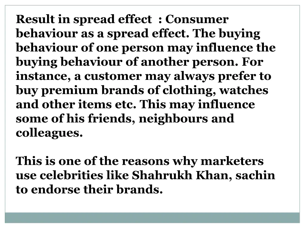 result in spread effect consumer behaviour