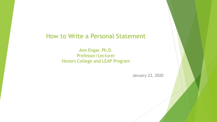 how to write a personal statement