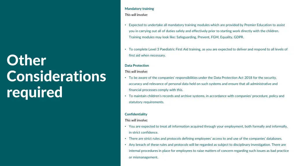 mandatory training