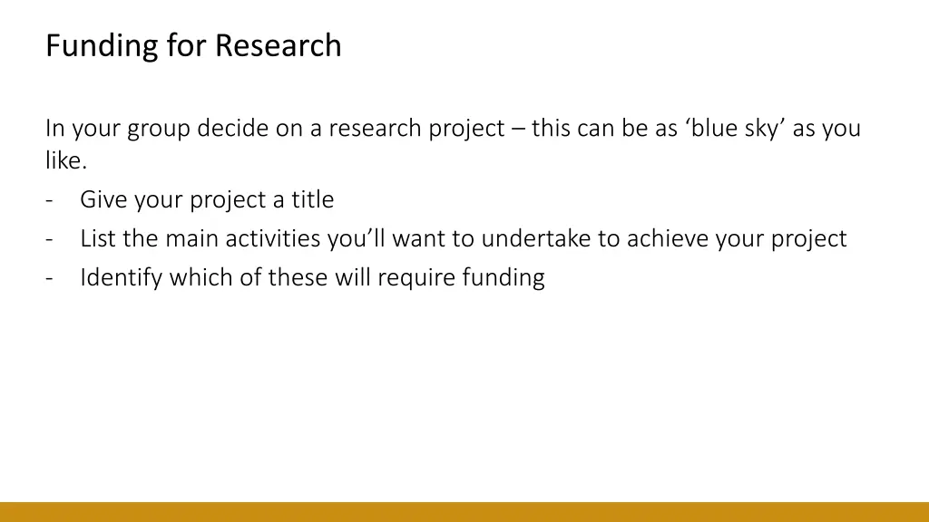 funding for research