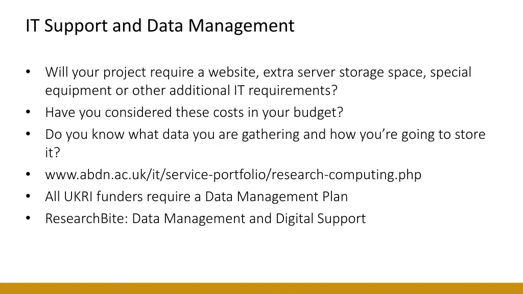 it support and data management