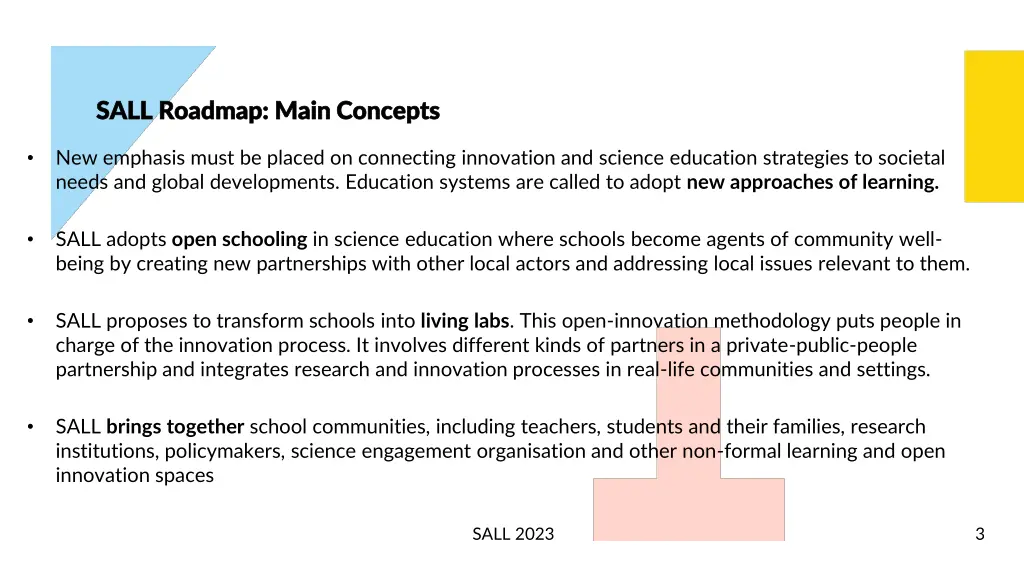 sall roadmap main concepts sall roadmap main