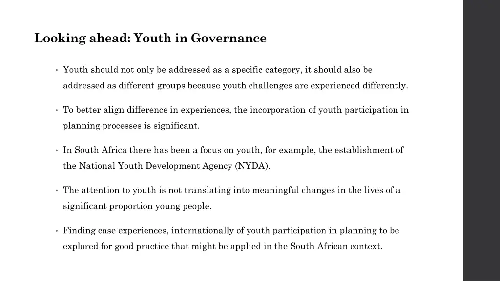 looking ahead youth in governance