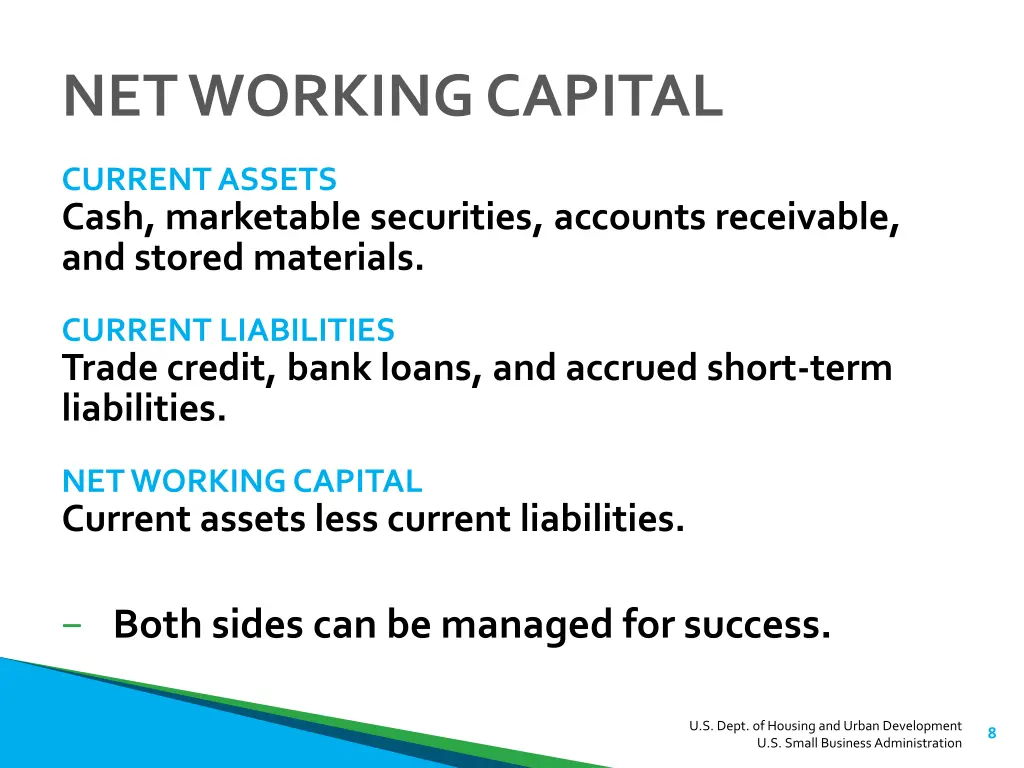 net working capital