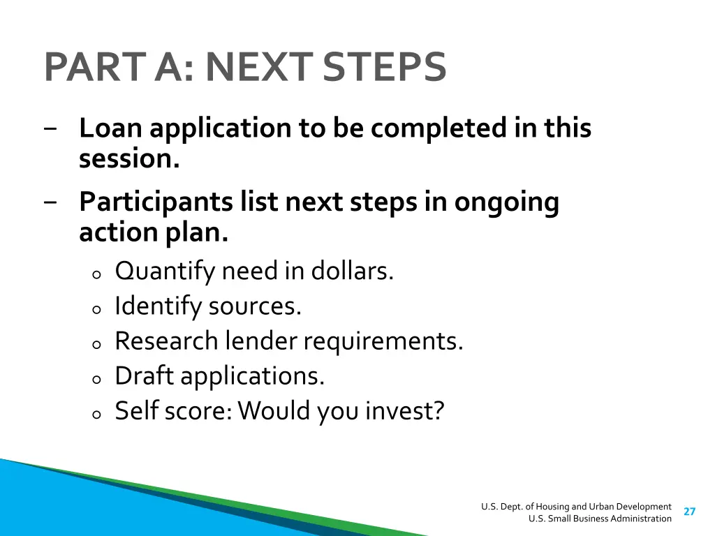part a next steps