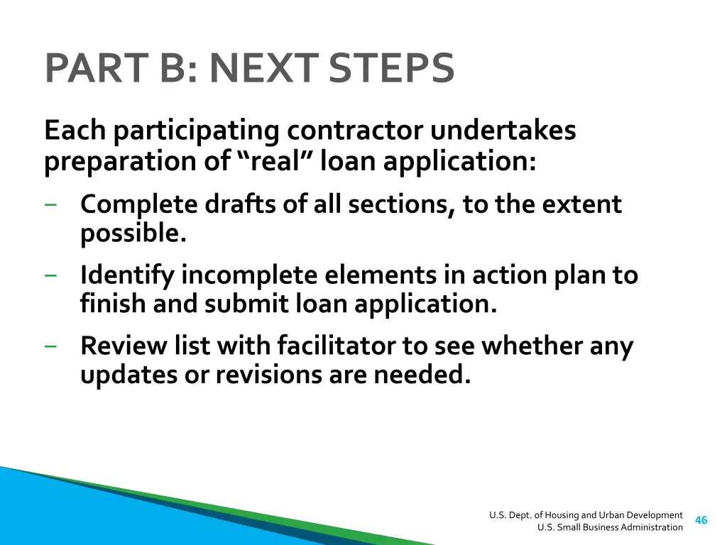part b next steps