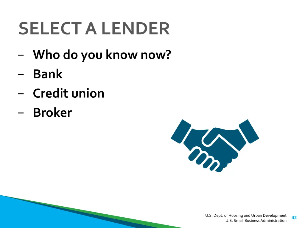 select a lender