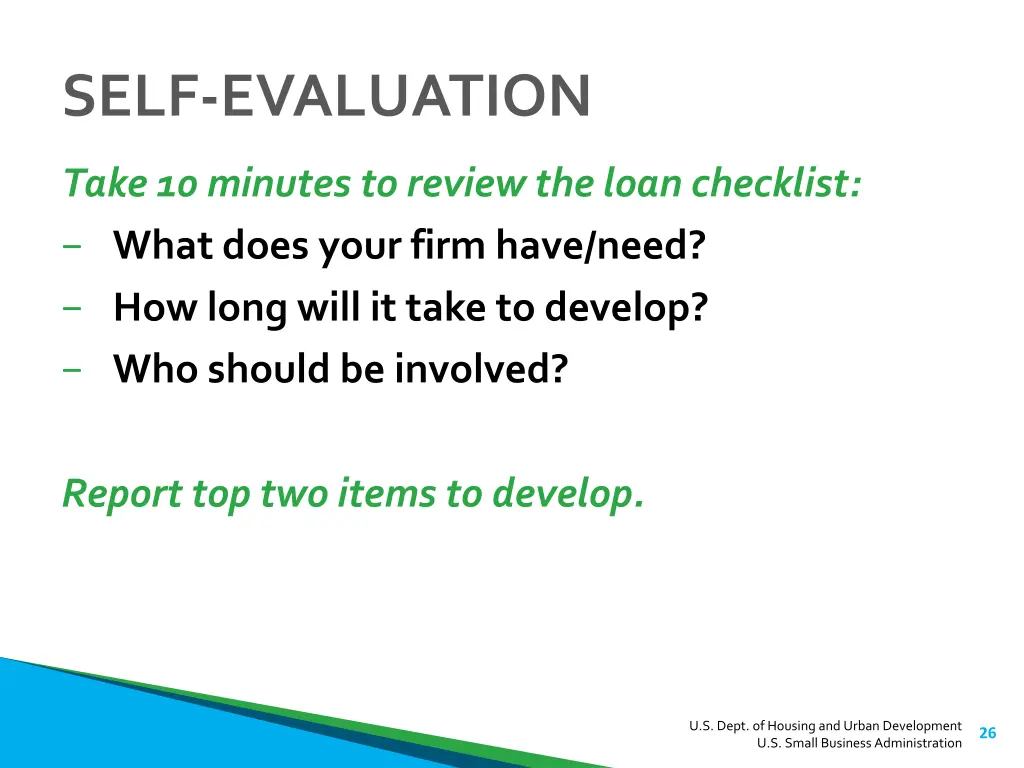 self evaluation