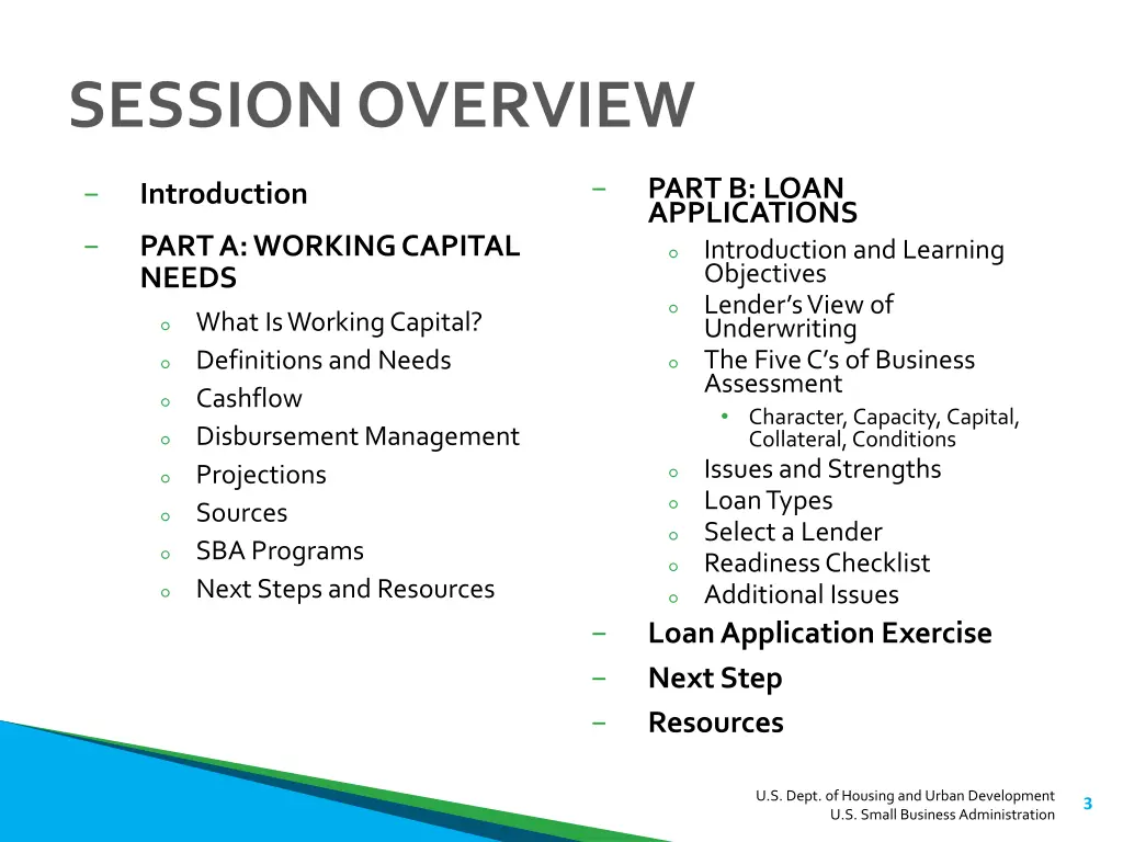 session overview