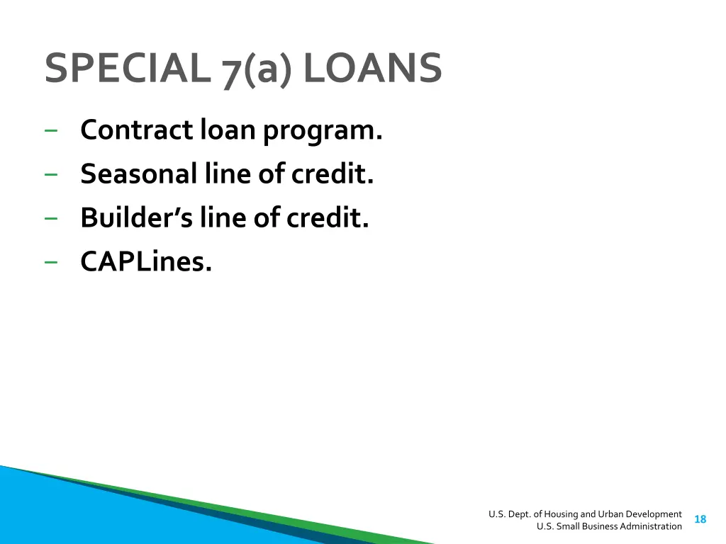 special 7 a loans