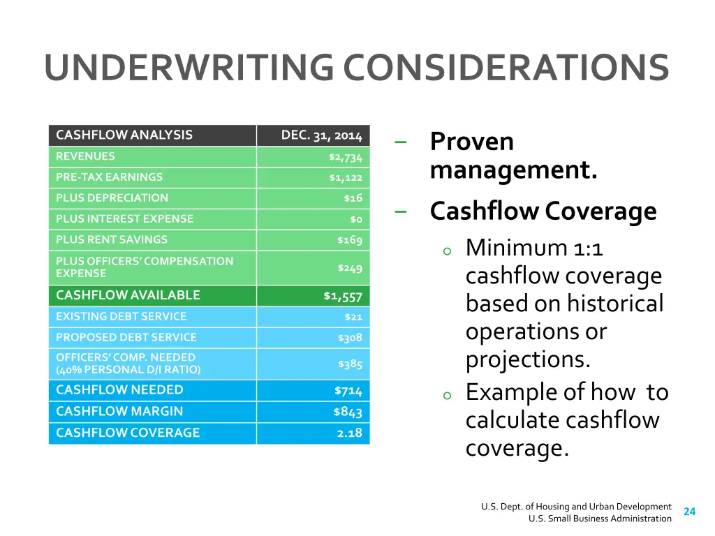 underwriting considerations