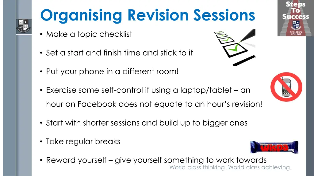 organising revision sessions