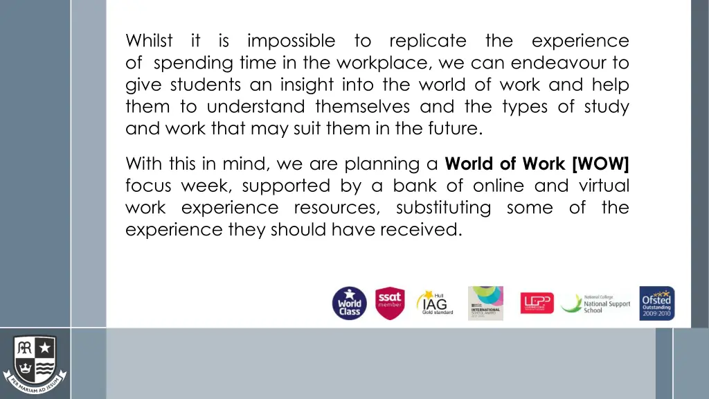 whilst it is impossible to replicate