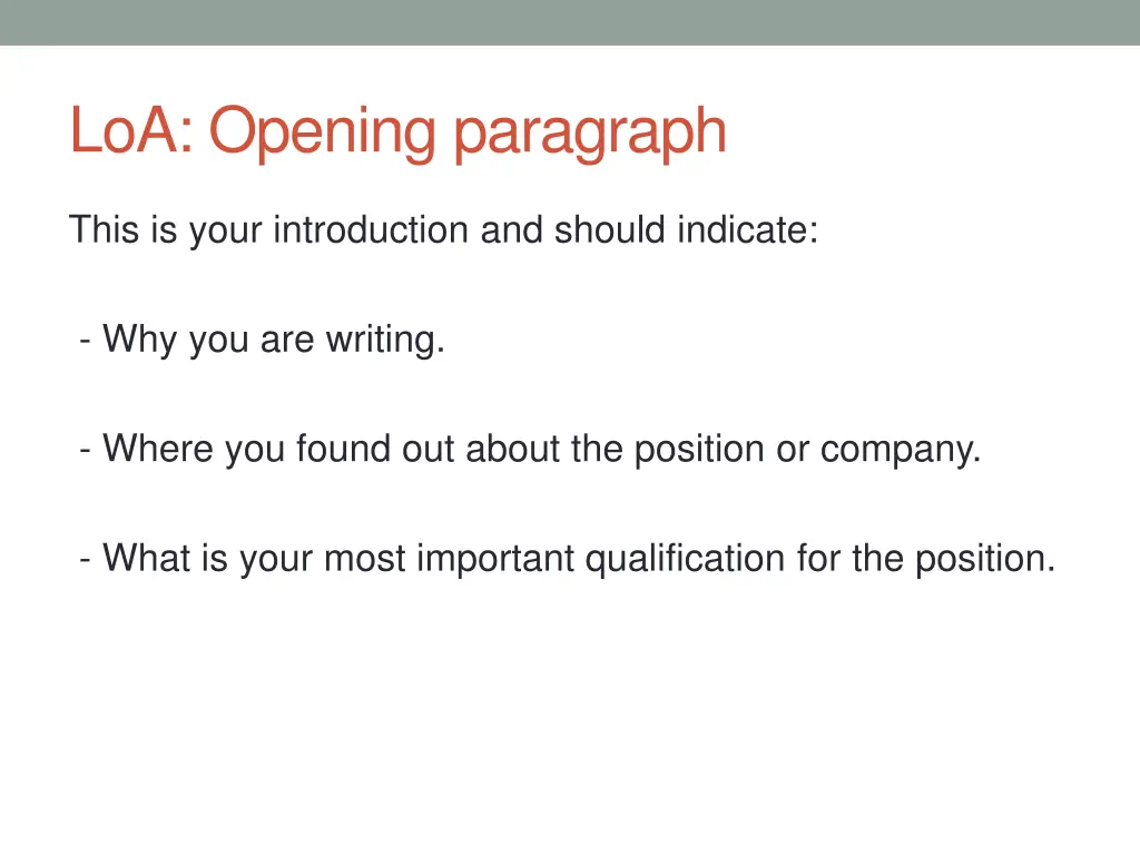 loa opening paragraph