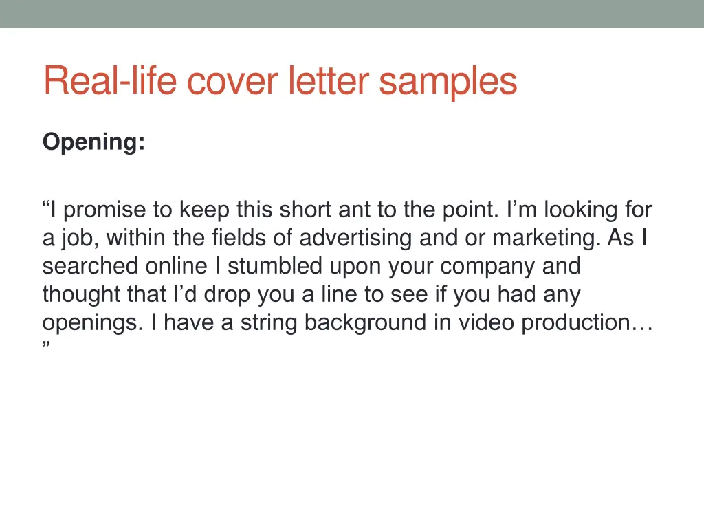 real life cover letter samples
