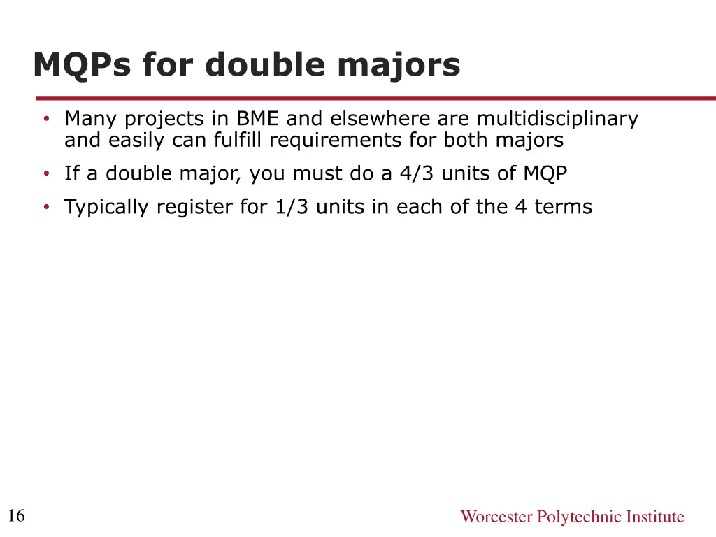 mqps for double majors