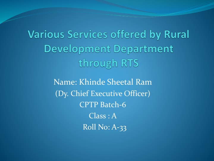 name khinde sheetal ram dy chief executive