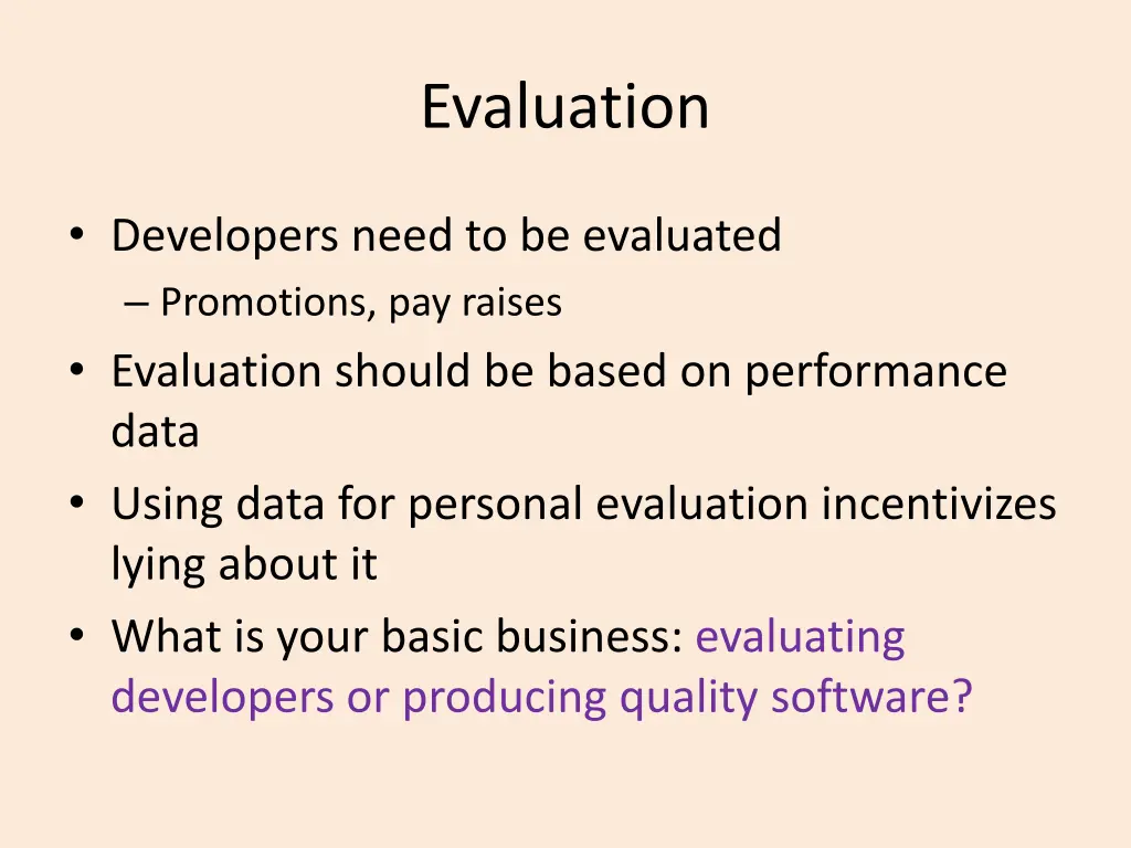 evaluation