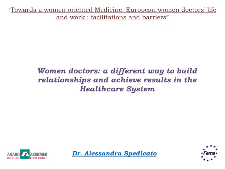 towards a women oriented medicine european women