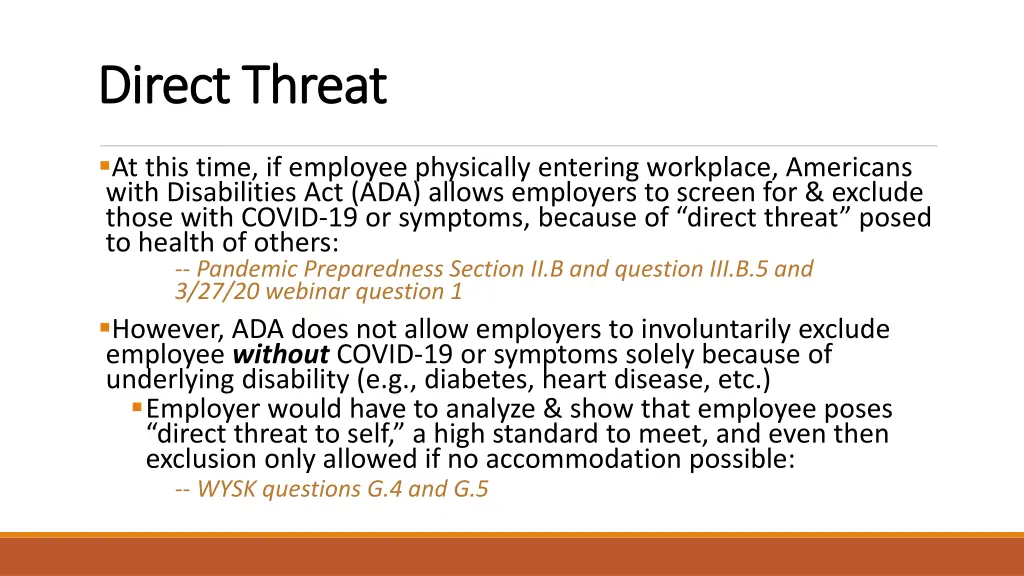 direct threat direct threat