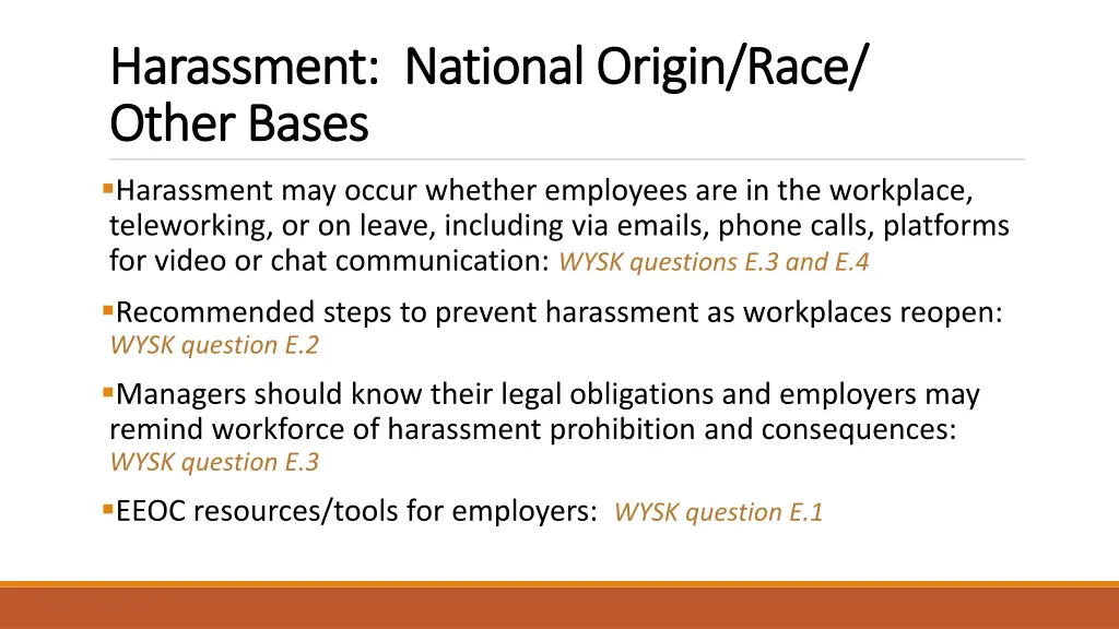 harassment national origin race harassment