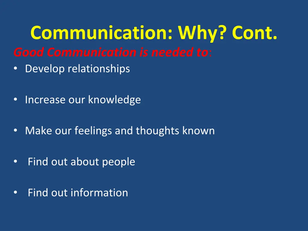 communication why cont good communication
