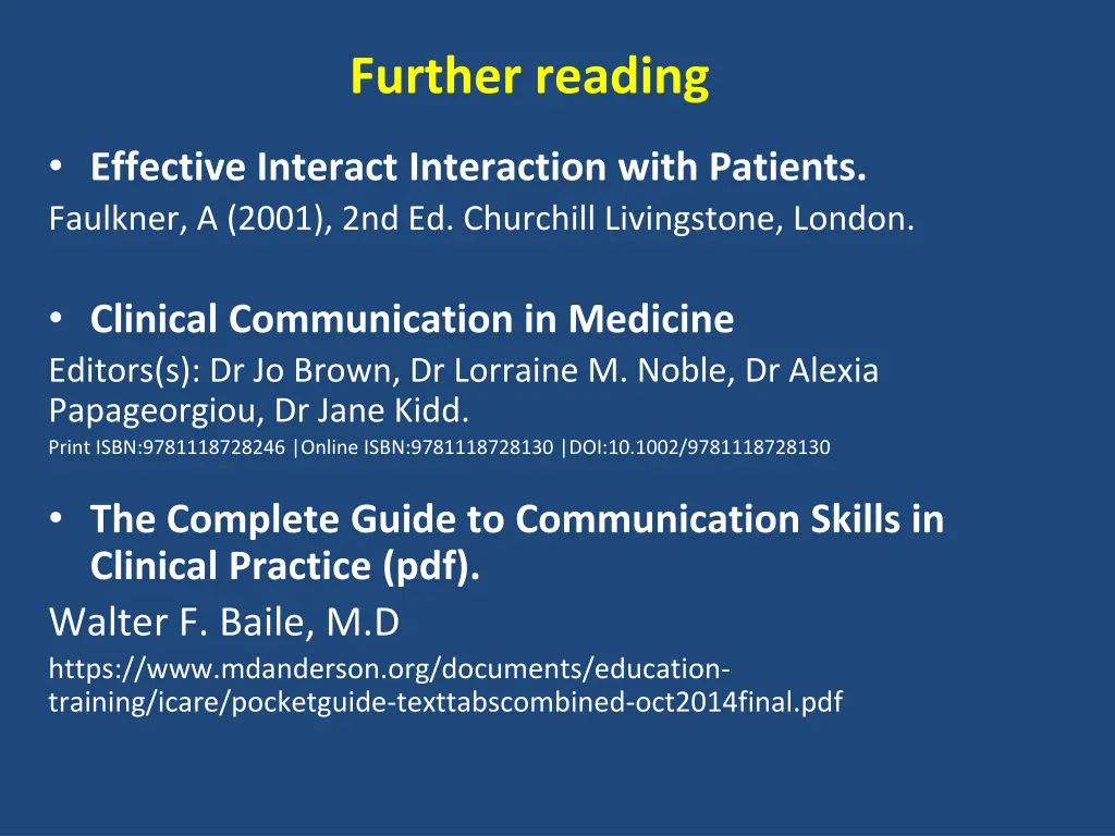 further reading
