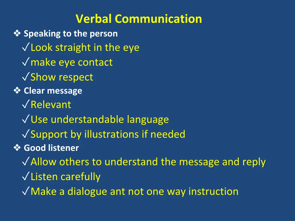 verbal communication speaking to the person look