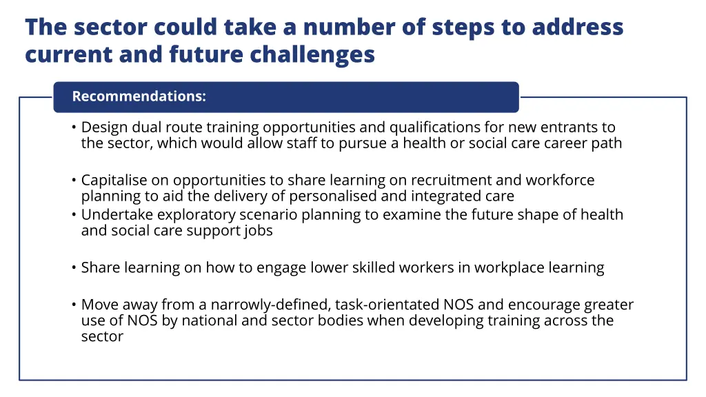 the sector could take a number of steps