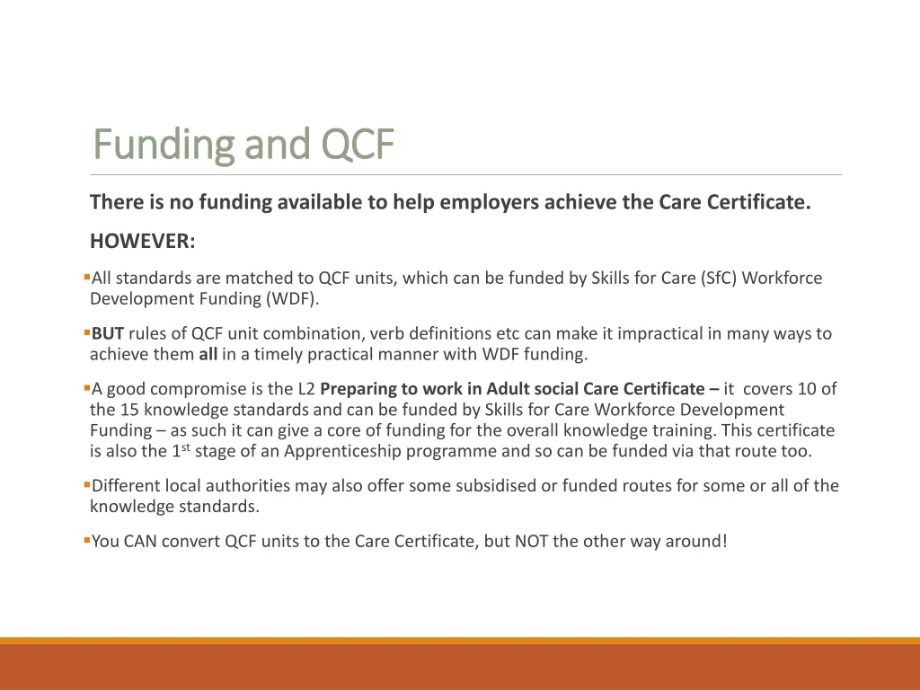 funding and qcf funding and qcf