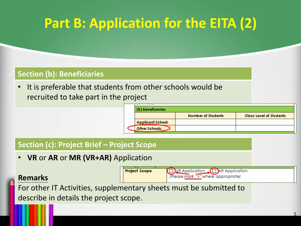part b application for the eita 2
