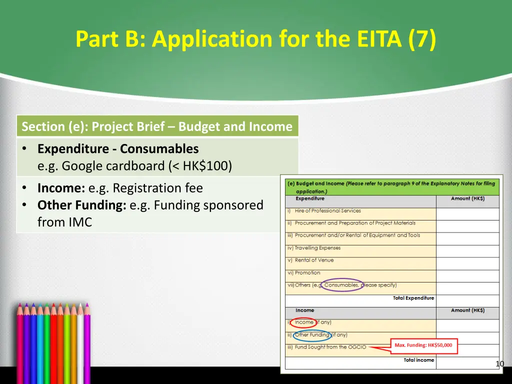 part b application for the eita 7