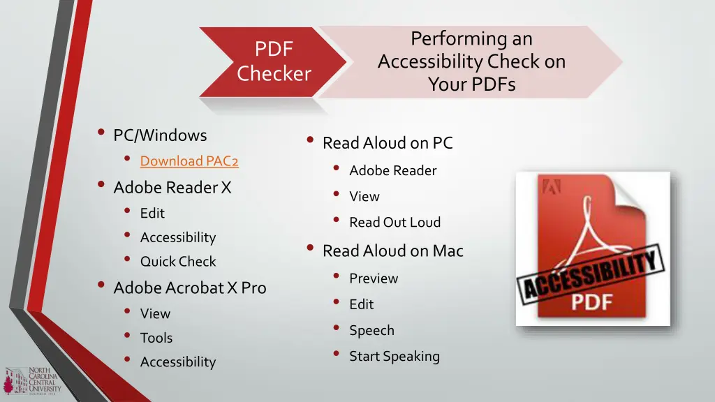 performing an accessibility check on your pdfs