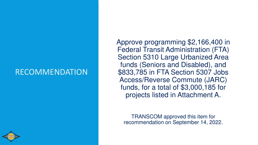 approve programming 2 166 400 in federal transit