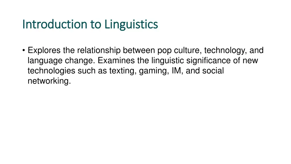 introduction to linguistics introduction