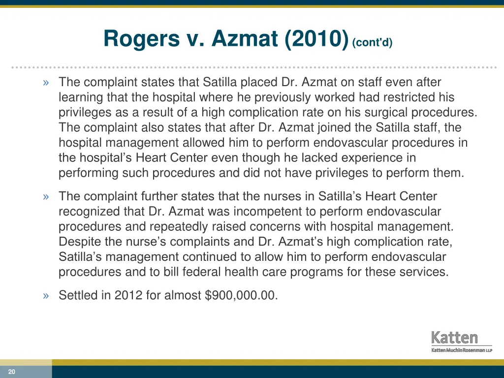 rogers v azmat 2010 cont d