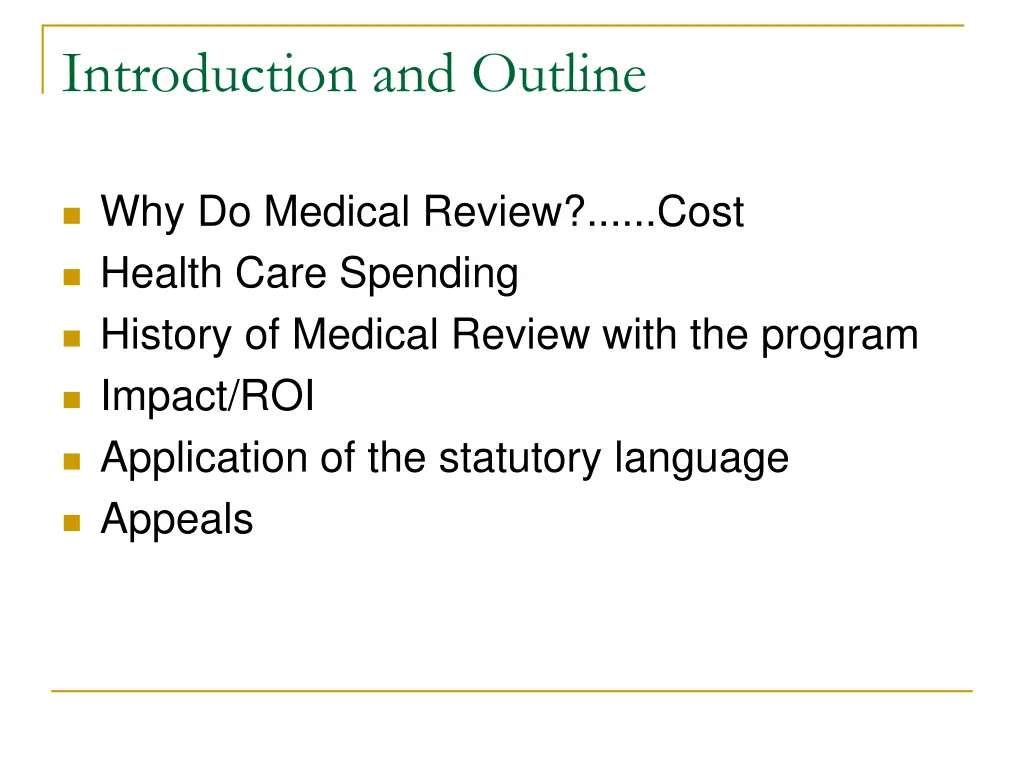 introduction and outline