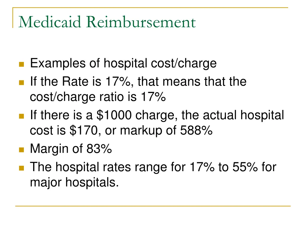 medicaid reimbursement 1