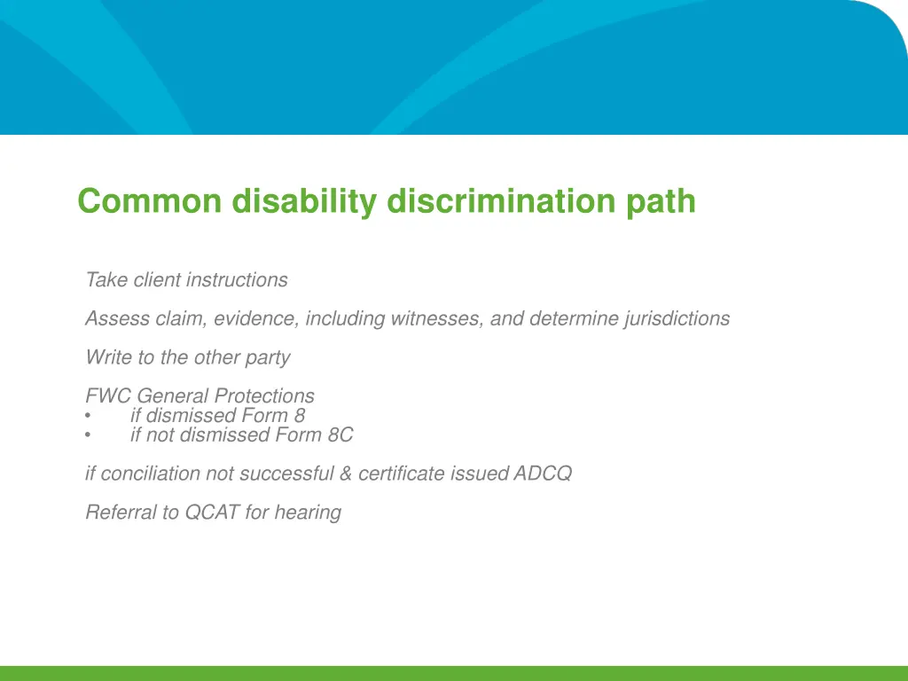 common disability discrimination path