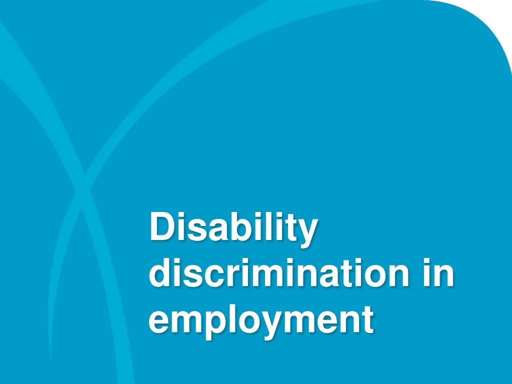 disability discrimination in employment 1