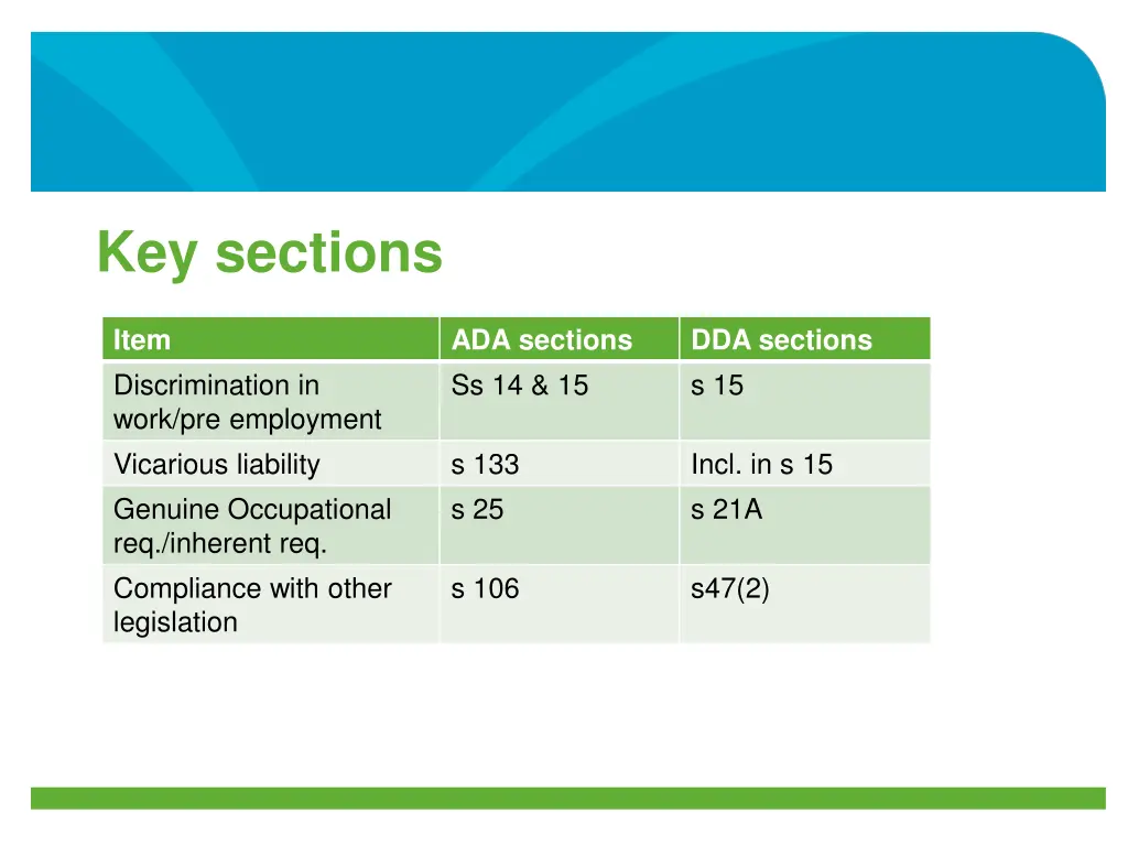 key sections 2