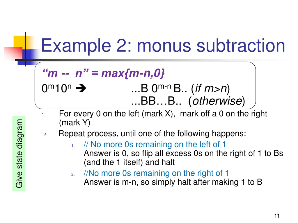 example 2 monus subtraction