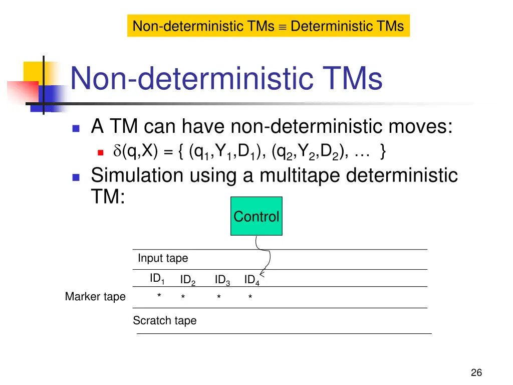 non deterministic tms deterministic tms