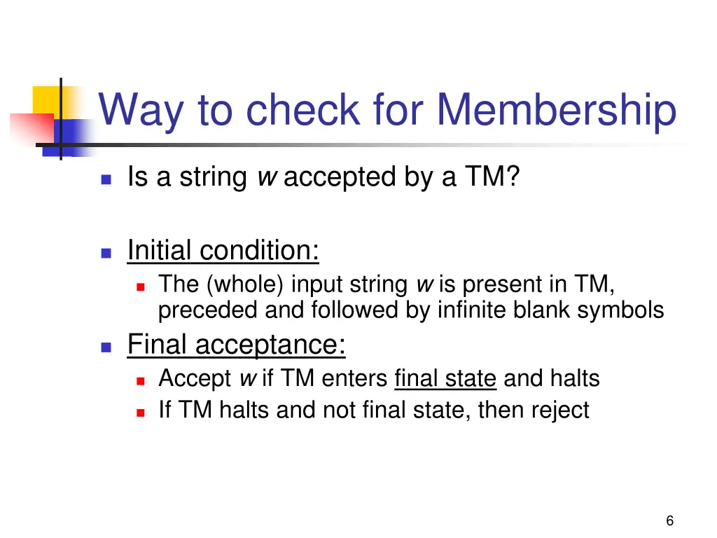 way to check for membership