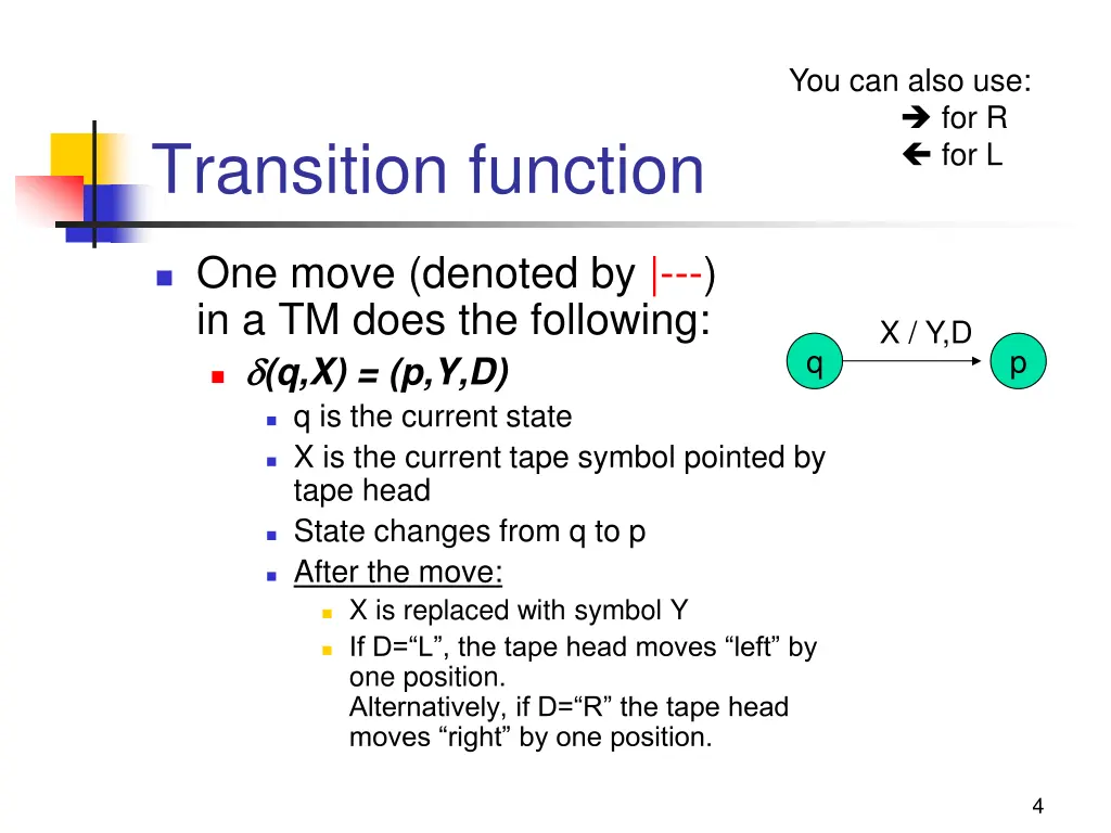 you can also use for r for l