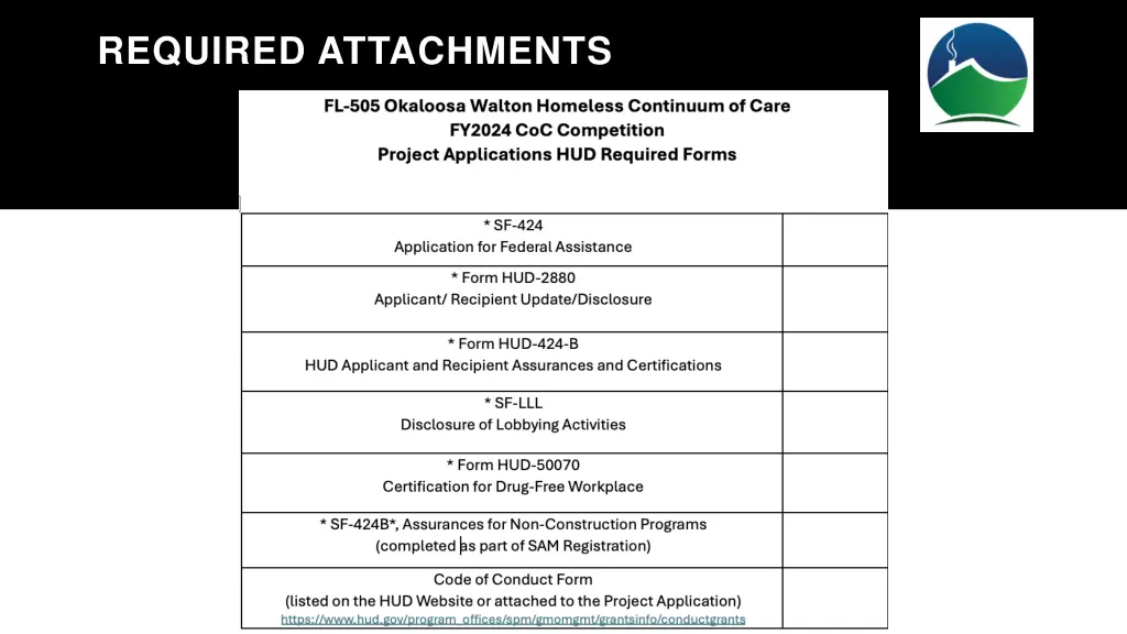 required attachments