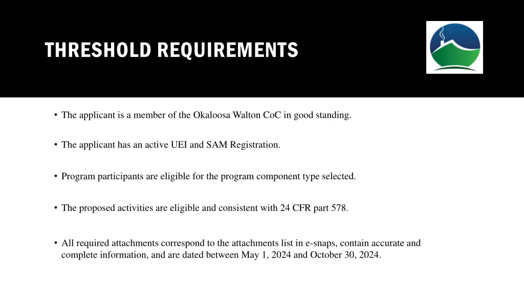 threshold requirements